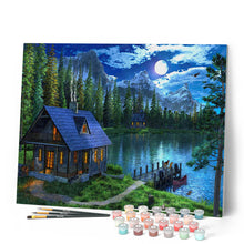 Load image into Gallery viewer, Paint by numbers | Nocturnal lake | forest intermediate new arrivals landscapes | Figured'Art
