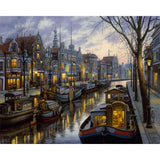 Paint by numbers | Life on the canal | ships and boats advanced new arrivals landscapes cities | Figured'Art