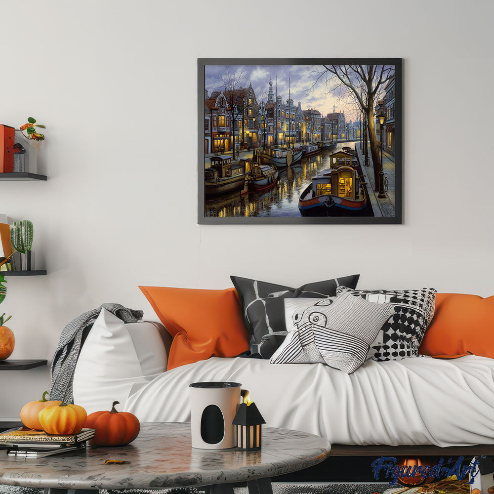 Paint by numbers | Life on the canal | ships and boats advanced new arrivals landscapes cities | Figured'Art