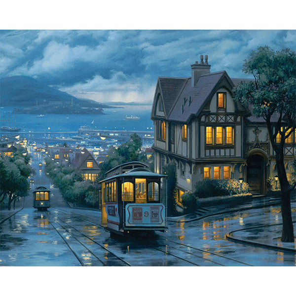 Paint by numbers | Tramway at dusk | intermediate new arrivals landscapes cities | Figured'Art