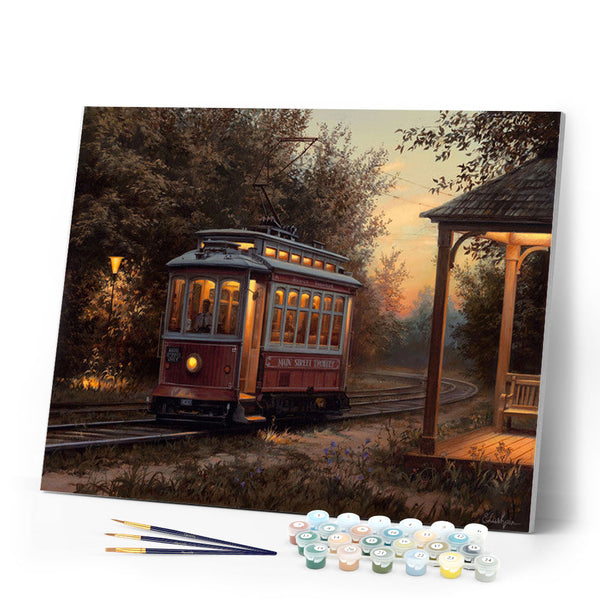 Paint by numbers | Tram station | intermediate new arrivals landscapes cities | Figured'Art