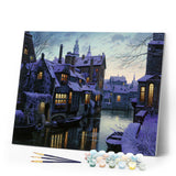 Paint by numbers | water canals at dusk | intermediate new arrivals landscapes cities | Figured'Art