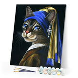 Paint by numbers | Young kitten with a pearl | animals cats intermediate new arrivals reproduction | Figured'Art