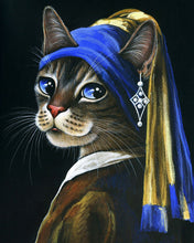 Load image into Gallery viewer, Paint by numbers | Young kitten with a pearl | animals cats intermediate new arrivals reproduction | Figured'Art