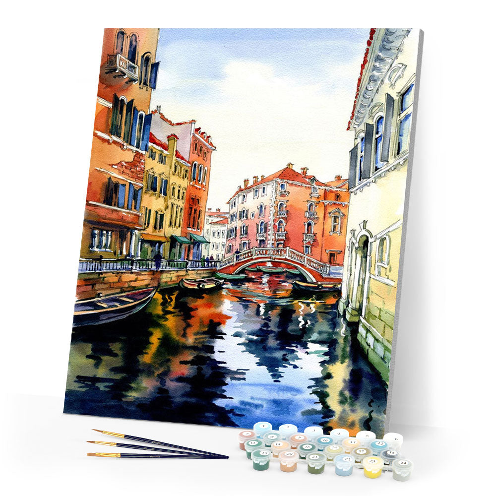 Paint by numbers | Venice watercolor | intermediate new arrivals landscapes cities | Figured'Art