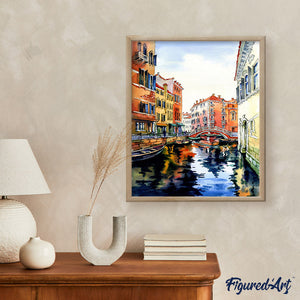 Paint by numbers | Venice watercolor | intermediate new arrivals landscapes cities | Figured'Art