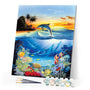 Paint by numbers | Dolphins in the lagoon | animals dolphins intermediate new arrivals landscapes fish | Figured'Art
