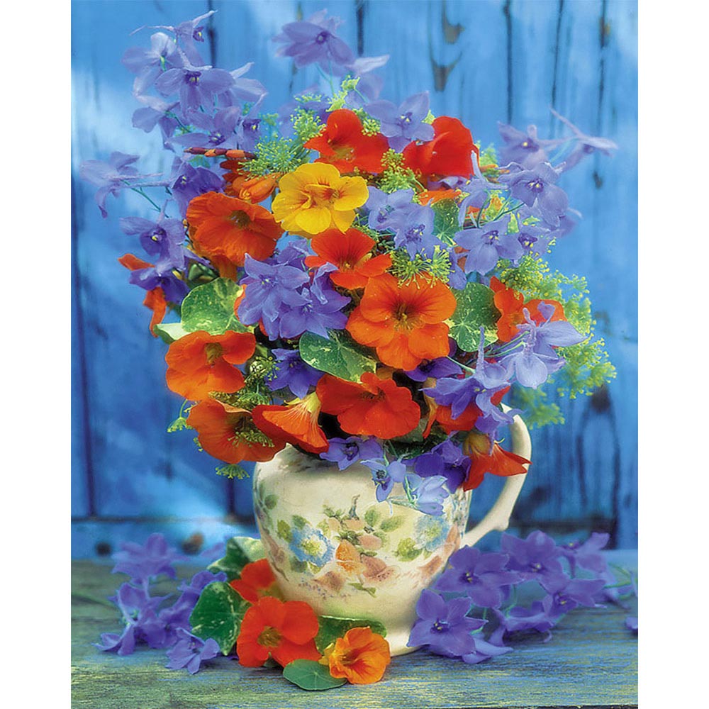 Paint by numbers | Orange and purple bouquet | flowers intermediate new arrivals | Figured'Art