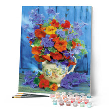 Load image into Gallery viewer, Paint by numbers | Orange and purple bouquet | flowers intermediate new arrivals | Figured'Art