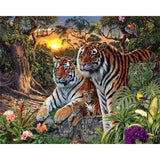 Paint by numbers | Tiger family | animals advanced forest new arrivals landscapes tigers | Figured'Art