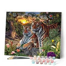 Load image into Gallery viewer, Paint by numbers | Tiger family | animals advanced forest new arrivals landscapes tigers | Figured'Art
