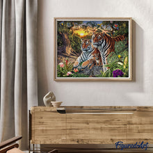 Load image into Gallery viewer, Paint by numbers | Tiger family | animals advanced forest new arrivals landscapes tigers | Figured'Art