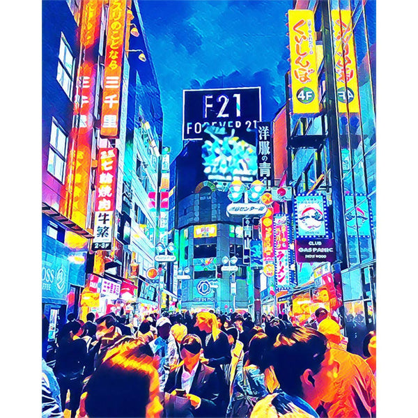Paint by numbers | Tokyo Shibuya | intermediate new arrivals landscapes cities | Figured'Art