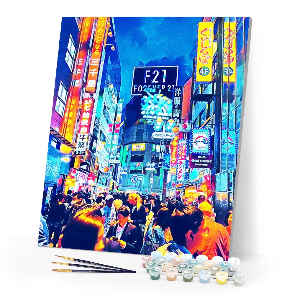 Paint by numbers | Tokyo Shibuya | intermediate new arrivals landscapes cities | Figured'Art