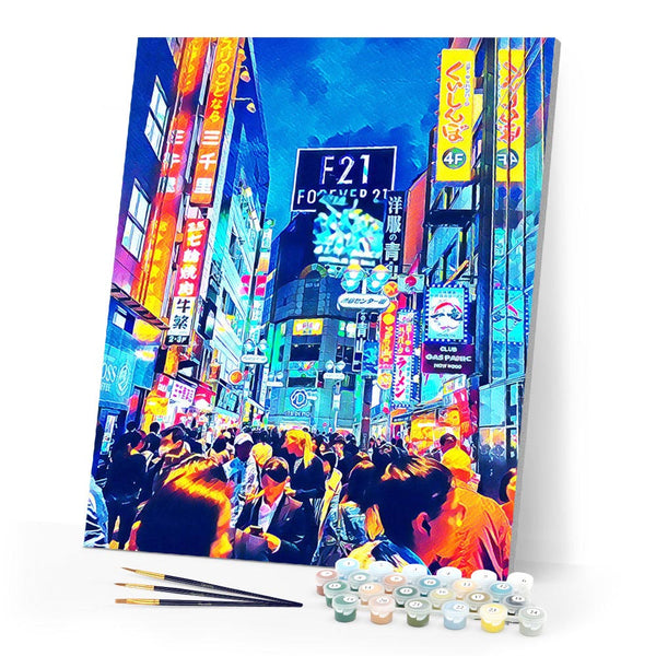 Paint by numbers | Tokyo Shibuya | intermediate new arrivals landscapes cities | Figured'Art