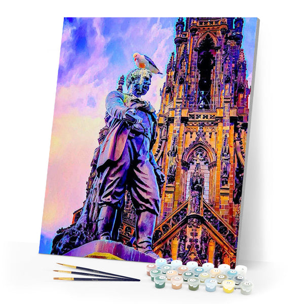 Paint by numbers | Statue in Edinburgh | intermediate new arrivals landscapes cities | Figured'Art