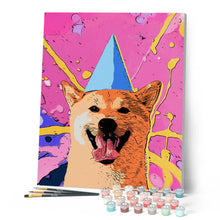 Load image into Gallery viewer, Paint by numbers | Pop Art Smiling Dog | animals dogs easy new arrivals | Figured'Art