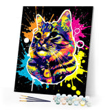 Paint by numbers | Cat Splash Pop Art | animals cats intermediate new arrivals | Figured'Art