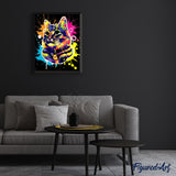 Paint by numbers | Cat Splash Pop Art | animals cats intermediate new arrivals | Figured'Art