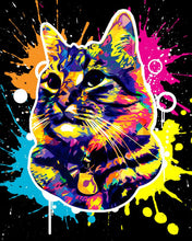 Load image into Gallery viewer, Paint by numbers | Cat Splash Pop Art | animals cats intermediate new arrivals | Figured'Art