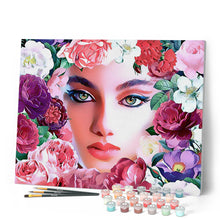 Load image into Gallery viewer, Paint by numbers | Face and flowers 2 | women flowers intermediate new arrivals portrait | Figured'Art