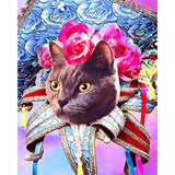 Paint by numbers | Mardigras Cat | animals cats flowers intermediate new arrivals | Figured'Art