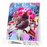 Paint by numbers | Mardigras Cat | animals cats flowers intermediate new arrivals | Figured'Art
