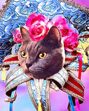 Load image into Gallery viewer, Paint by numbers | Mardigras Cat | animals cats flowers intermediate new arrivals | Figured'Art