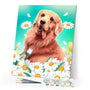 Paint by numbers | Golden retriever and daisies | animals dogs easy flowers new arrivals | Figured'Art