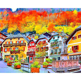 Paint by numbers | Colorful Swiss village | advanced new arrivals landscapes cities | Figured'Art
