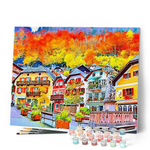 Load image into Gallery viewer, Paint by numbers | Colorful Swiss village | advanced new arrivals landscapes cities | Figured'Art
