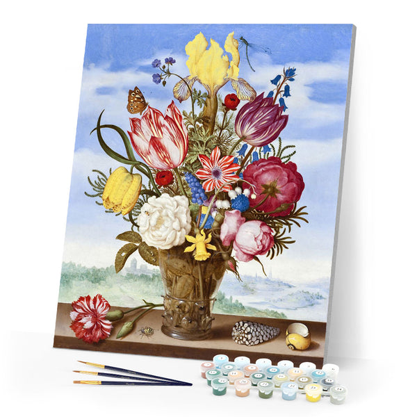 Paint by numbers | Bouquet of flowers - Ambrosius bosschaert | flowers intermediate new arrivals reproduction | Figured'Art