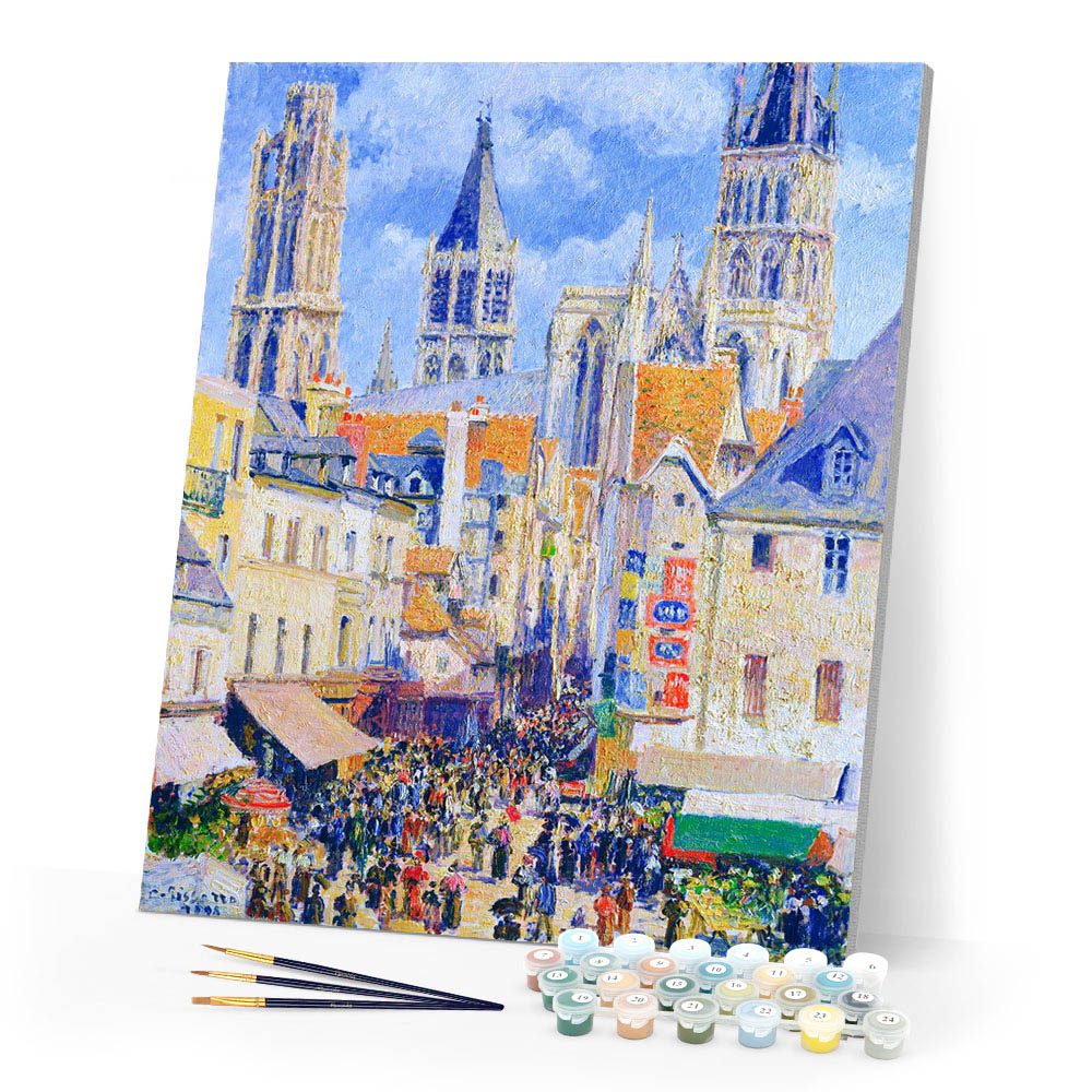 Paint by numbers | Rue de l'Epicerie Rouen - Camille Pissarro | advanced new arrivals reproduction cities | Figured'Art