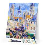 Paint by numbers | Rue de l'Epicerie Rouen - Camille Pissarro | advanced new arrivals reproduction cities | Figured'Art