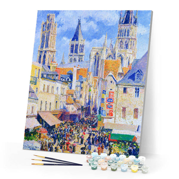Paint by numbers | Rue de l'Epicerie Rouen - Camille Pissarro | advanced new arrivals reproduction cities | Figured'Art