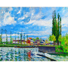 Load image into Gallery viewer, Paint by numbers | L'Ecluse à Pontoise - Camille Pissarro | intermediate new arrivals landscapes reproduction | Figured'Art