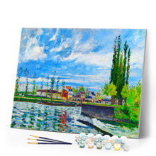 Load image into Gallery viewer, Paint by numbers | L'Ecluse à Pontoise - Camille Pissarro | intermediate new arrivals landscapes reproduction | Figured'Art