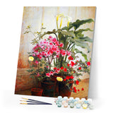 Paint by numbers | Side of a Greenhouse - George Cochran Lambdin | flowers intermediate new arrivals reproduction | Figured'Art