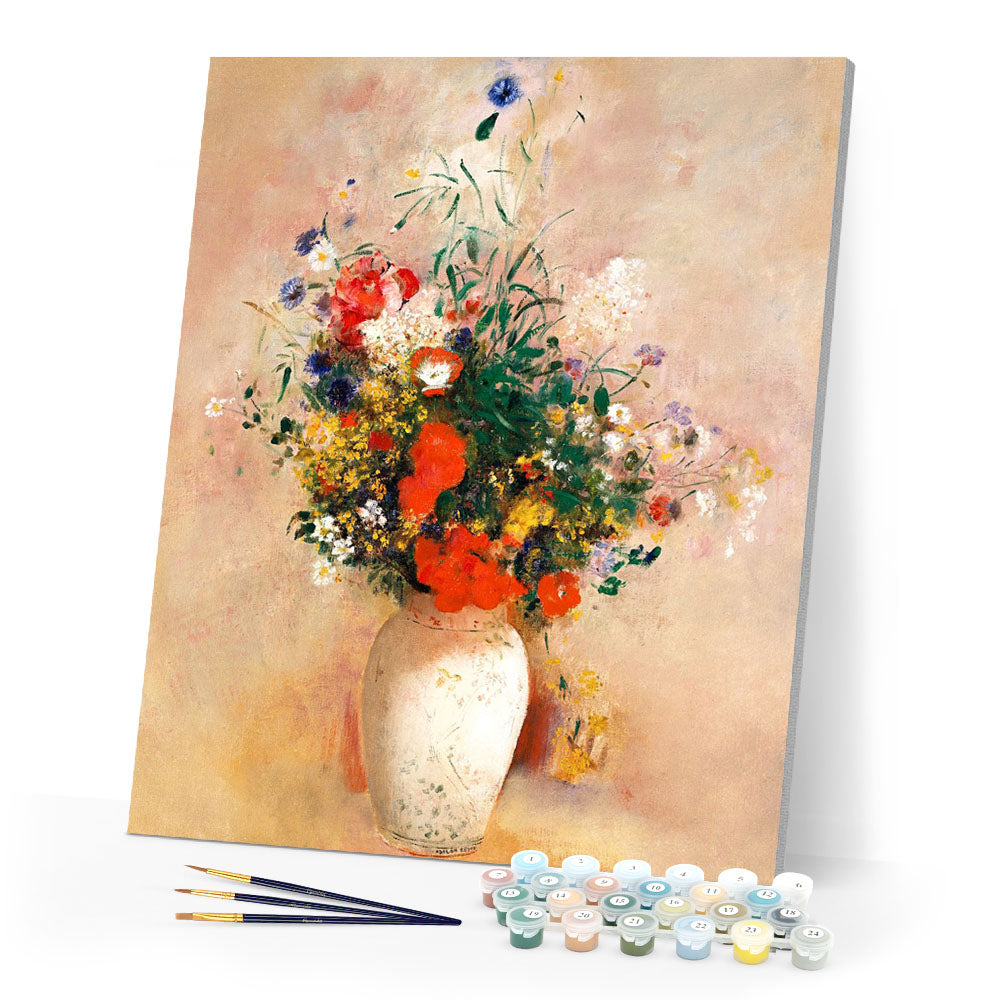 Paint by numbers | Flower vase - Odilon Redon | flowers intermediate new arrivals reproduction | Figured'Art