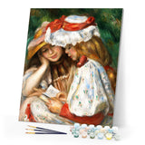Paint by numbers | Young girls reading - Renoir | intermediate new arrivals reproduction | Figured'Art