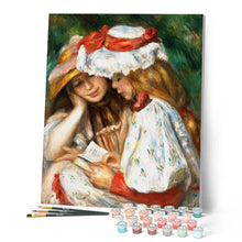 Load image into Gallery viewer, Paint by numbers | Young girls reading - Renoir | intermediate new arrivals reproduction | Figured'Art