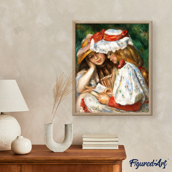 Paint by numbers | Young girls reading - Renoir | intermediate new arrivals reproduction | Figured'Art