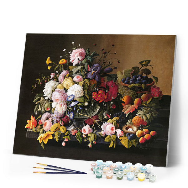 Paint by numbers | Flowers and fruits - Severin Roesen | flowers intermediate new arrivals reproduction | Figured'Art