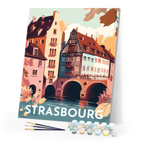 Paint by Numbers - Travel Poster Strasbourg