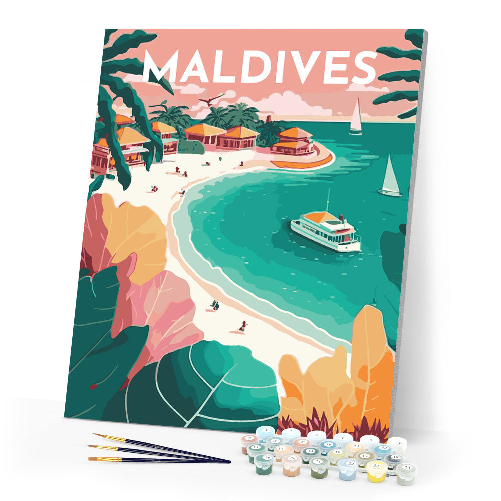 Paint by Numbers - Travel Poster Maldives