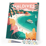 Paint by Numbers - Travel Poster Maldives