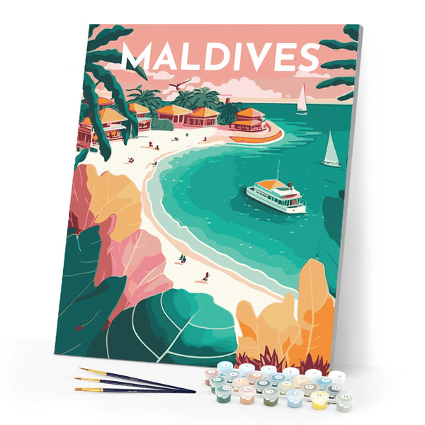 Paint by Numbers - Travel Poster Maldives