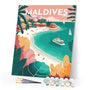 Paint by Numbers - Travel Poster Maldives
