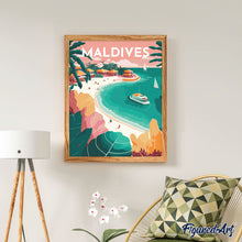 Load image into Gallery viewer, Diamond Painting - Travel Poster Maldives