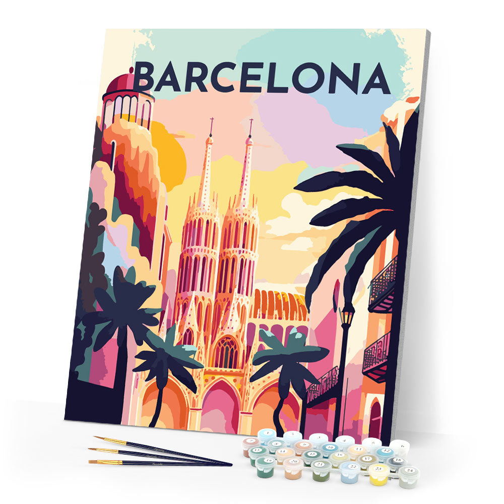 Paint by Numbers - Travel Poster Barcelona – Figured'Art